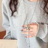 Nuevo collar largo de plumas estilo Zen chino para mujer, cadena decorativa para suéter estilo étnico vintage, accesorio de colgante bohemio