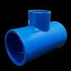 Codo reductor en T de plástico PVC-U blanco para suministro de agua 25 x 20 tamaño de T junta trigeminal de plástico azul Reductor