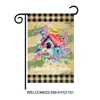 Bandera de jardín de lino de fábrica transfronteriza, bandera colgante decorativa de hortensia de playa, bandera decorativa para patio, bandera de lino sintético al por mayor