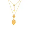 Colar de Prata Esterlina 925 Venda Quente Transfronteiriça Pingente com Gravação Texturizada para Mulheres Renda Vintage Luxo Leve Corrente de Suéter High-End Ins