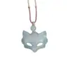 Colgante Máscara de Zorro Cui Tianshan de Xinjiang Colgante de Seda Dorada y Jade Colgante de Zorro de Ágata Collar de Doble Cara Colgante de Jade