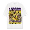 Camiseta de manga curta estampada estilo americano James James, estilo americano, lavada, manga comprida, gola redonda, solta, casual, com capuz, para homens
