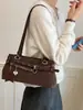 Elegante bolsa de ombro retrô para mulheres, nova bolsa de mão da moda 2026, bolsa baguette de ombro de grande capacidade para o dia a dia