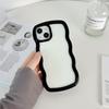 Estilo Ins Caja Transparente de Ola Grande Adecuada para Apple 17Pro 13/14 Airbag Anti-Caída Dos en Uno Caja para Teléfono Móvil Se 15