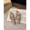Sapatos com Salto Grosso e Tachas, Chinelos para Usar em Casa ou com Roupas de Fora, Bico Fino, Chinelos de Salto Alto Estilosos e Modernos para Mulheres