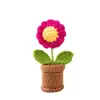 Maceta Miniatura de Flor de Margarita Artificial para Decoración de Escritorio de Interior, Adorno de Coche, Producto Terminado, Ganchillo Hecho a Mano Transfronterizo
