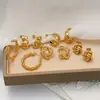 Brincos Circulares Europeus e Americanos Transfronteiriços de Aço Inoxidável Banhados a Ouro 18K para Mulheres, Brincos da Moda e de Alta Qualidade Atacado