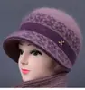 Sombrero de invierno para mujer de mediana edad y anciana, sombrero cálido para madre, grueso con forro polar, sombrero viejo, sombrero de cuenca para abuela, sombrero viejo de lana tejida