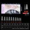 Caixa com 100 Peças de Unhas para Manicure, Unhas Postiças Transparentes de Aplicação Total e Meia Aplicação, Unhas para Manicure Totalmente Foscas e Meio Foscas