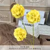 Tema de boda amarillo simulación de material floral arreglo floral para salón de bodas rosa hortensia flor artificial flor de seda ventana jardín Monet