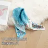 Pañuelo de Seda de Morera Pequeño con Flores Frescas para Mujer, Pañuelo Cuadrado Pequeño de Seda para Primavera y Otoño, Pañuelo para la Cabeza Versátil para Exteriores