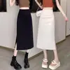 Saia Midi Plissada com Fenda, Saia de Verão Feminina de Cintura Alta Linha A, Saia Justa ao Corpo, Saia Lápis Novo Estilo 2026