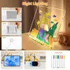 Placa Acrílica Pintável Transfronteiriça Placa de Pintura Luminária Noturna, Presente de Aniversário Perfeito, Ornamento Decorativo, Produto Novo, Alimentado por USB