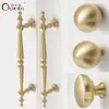 Alça de Latão Maciço Estilo Francês Vintage Oukali para Portas de Armário, Gavetas, Guarda-roupas e Portas de Correr com Design de Libélula