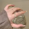 Anillo de Zirconia Cruzado de Diseño de Nicho para Mujer, Bicolor, Lujo Ligero, Sensación de Alta Gama, Anillo Abierto Ajustable para Dedo Índice, Simple y Versátil