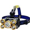 Lanterna de Cabeça com Cinco Lâmpadas, Lâmpada Forte para Pesca, Lanterna de Cabeça Recarregável, Lanterna Ultra Brilhante Montada na Cabeça de Longo Alcance, Iluminação para Exterior