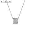 Pag&Mag Collar Colgante Cuadrilátero de Moda Diseño para Mujer Plata S925 Estilo Coreano Circonita Fábrica de Joyería de Plata Venta Directa
