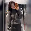 Suéter de Punto Gris con Solapa para Mujer con Diseño que Ceñe la Cintura, Atuendo de Primavera de Manga Larga, Capa Base Cálida y Elegante para Otoño e Invierno
