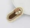 Estilo Coreano Estilo Café com Leite Outono e Inverno Tricô Urso Coelho Vintage Presilha Lateral Tecido Xadrez Laço Grampo de Cabelo Acessório de Cabeça