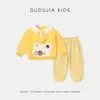 Conjunto Otoñal Nuevo Estilo Dudu con Cuello de Muñeca Conjunto de Dos Piezas de Pantalón y Top para Niños Ropa para Niñas Moda de Otoño