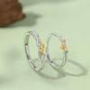 Anillos de Pareja de Roble y Ceiba de Plata Esterlina S925, Diseño de Nicho Abierto Unisex, Anillos de Pareja Estilo Bosque, Regalo para Novia