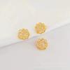 Colgante delicado de camelia hueca con incrustaciones de circonita color oro 14K Accesorios de colgante de cuentas hechos a mano para DIY