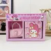 Conjunto de Caixa de Presente Desenho Sanrio Fofo Caderno de PU Pulseira de Pérola Combinação de Acessórios Caixa de Presente para Meninas e Estudantes