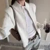 Jaqueta Cardigan de Tricô com Gola Alta e Textura de Waffle Transfronteiriça, Novo Suéter Feminino Versátil com Zíper para Outono e Inverno, Moderno
