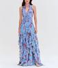 2026 Nuevo Vestido Largo Floral Dulce de Estilo Francés Europeo y Americano para Mujer, Vestido de Volantes con Tirantes, Vestido de Noche Multicapa