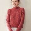Nuevo Suéter de Cachemira Engrosado de Cuello Medio Alto Otoño e Invierno para Mujer, Suéter Pulóver Versátil de Hilo Floral de Siete Agujas para Mujer