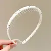 Estilo Coreano Verão Faixa de Cabeça Alta Caveira para Lavar o Rosto Feminina Estilo Luxo Leve de Alta Qualidade com Dentes Faixa de Cabelo Prendedor de Cabelo Fofo de Esponja
