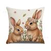 Funda de Almohada con Estampado de Conejo de Pascua Rosa Traje Combinación Cojín Decorativo Festivo Almohada para Sofá de Sala de Estar