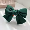 Pinza para el pelo con lazo grande de color sólido satinado estilo princesa dulce Accesorio para el pelo Pinza superior Pinza de garra para la parte posterior de la cabeza Pinza de resorte