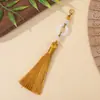 Estilo nacional borla fleco bucle anillo de correr cierre de langosta borla accesorios de decoración de ropa colgante de abanico borla colgante Hanfu broche pequeño colgante