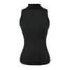Top de tirantes ajustado adelgazante elástico con cuello semi-alto puramente seductor para mujer, Camiseta básica sexy ajustada de chica popular Otoño 2026