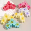 Clássico do TikTok Cor Gradiente Jelly Três Flores Presilha de Cabelo Flor Plumeria Estilo Férias na Praia Presilha de Garra Flor Única