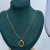 Moda Retro Francesa Simple Collar de Piedra Ojo de Tigre Nuevo de Moda Celebridad de Internet Estilo Popular Exquisita Cadena Minimalista para Clavícula para Mujeres
