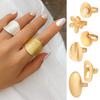 Anillo de metal plisado redondo francés exagerado transfronterizo europeo y americano pulsera simple irregular nicho joyería de flores