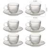 Juego de Taza y Platillo de Vidrio de Lujo Ligero Transfronterizo, Taza para Latte Estilo Americano, Taza de Té Transparente Resistente al Calor, Taza de Café Europea con Asa