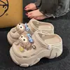 Zapatos de Plataforma con Agujeros de Oso Duffy de Moda para Mujer para Uso en Exteriores, Sandalias de Playa Resistentes al Agua, Zapatos de Punta Cerrada, Sandalias de Oficina para Mujer