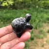 Escultura de elefante em obsidiana natural prateada mais vendida internacionalmente, pedra bruta de cristal polido, ornamento de animal pequeno para pet de mesa, atacado
