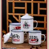 Caneca de esmalte, um clássico nostálgico, caneca estilo vintage, xícara de chá de esmalte, caneca grande estilo antigo, copo de água personalizado, copo de ferro