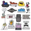 Accesorios de Insignia Metálica Irregular de Dibujos Animados con Diseño Personalizado, Divertidos Accesorios de Anime con Letras Inglesas, Hebilla Versátil para Bufanda