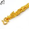 Pulsera gruesa de latón puro chapada en oro, chapada en oro al vacío, con patrón de tela para hombre, con doble cabeza de dragón, joyería al por mayor que no se desvanece con el tiempo, al por mayor