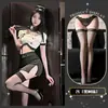 Lencería coqueta y sexy con ambiente de azafata, estilo de policía de puro deseo, tentación sensual de alta gama, no necesita quitarse, lencería erótica