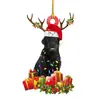 Perro Navideño Transfronterizo Colgante Navideño Acrílico Adornos Navideños Decoración del Hogar Juego de Colgantes para Árbol de Navidad