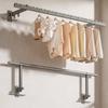 Varal de Roupas de Liga de Alumínio Sem Furos para Secar Roupas Banheiro Interno Rack para Toalhas de Roupas Pendurado na Parede Conveniente Secagem de Roupas Artefato Doméstico