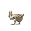 Pieza de Artesanía Sólida Vintage de Ganso y Pato para Tocar el Arco de Latón Puro para Decoración del Hogar, Mascota de Té de Escritorio y Adorno
