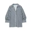 2026 Verano Nueva Camisa Rayada Casual de Manga Abullonada de Longitud Media para Mujer Europea y Americana Transfronteriza w016 21261