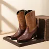 Botas de Cuero Retro de Moda para Hombre Otoño e Invierno Suela Gruesa Transfronterizas Talla Grande Moda Caña Alta sin Cordones Botas Chelsea 1526
